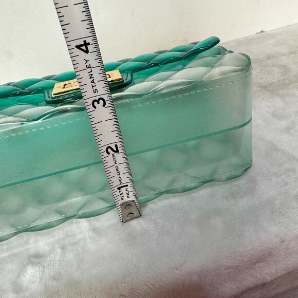 Caleesa Y2K Quilted Ombre Green Jelly Crossbody/Shoulder Small Purse/Handbag Gol - Picture 12 of 16